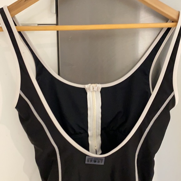 JUICY COUTURE One-Piece Swim Suit Monochrome Black & White Contrast Classic Sexy - Picture 7 of 12